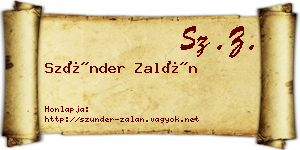 Szünder Zalán névjegykártya