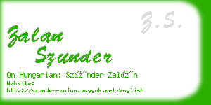 zalan szunder business card